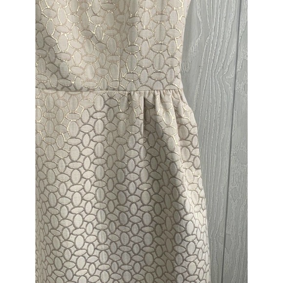 Erin Fetherston Gold Cream Jacquard Winnie Cocktail Dress Women's 8 - Picture 3 of 6